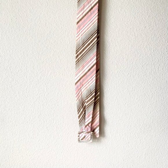 Express y2k 2000s Pink Brown Striped Fabric Belt Women's Large - Picture 1 of 5